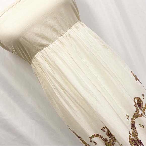 Moda International Boho Cream Floral Strapless Maxi Dress - Picture 2 of 11